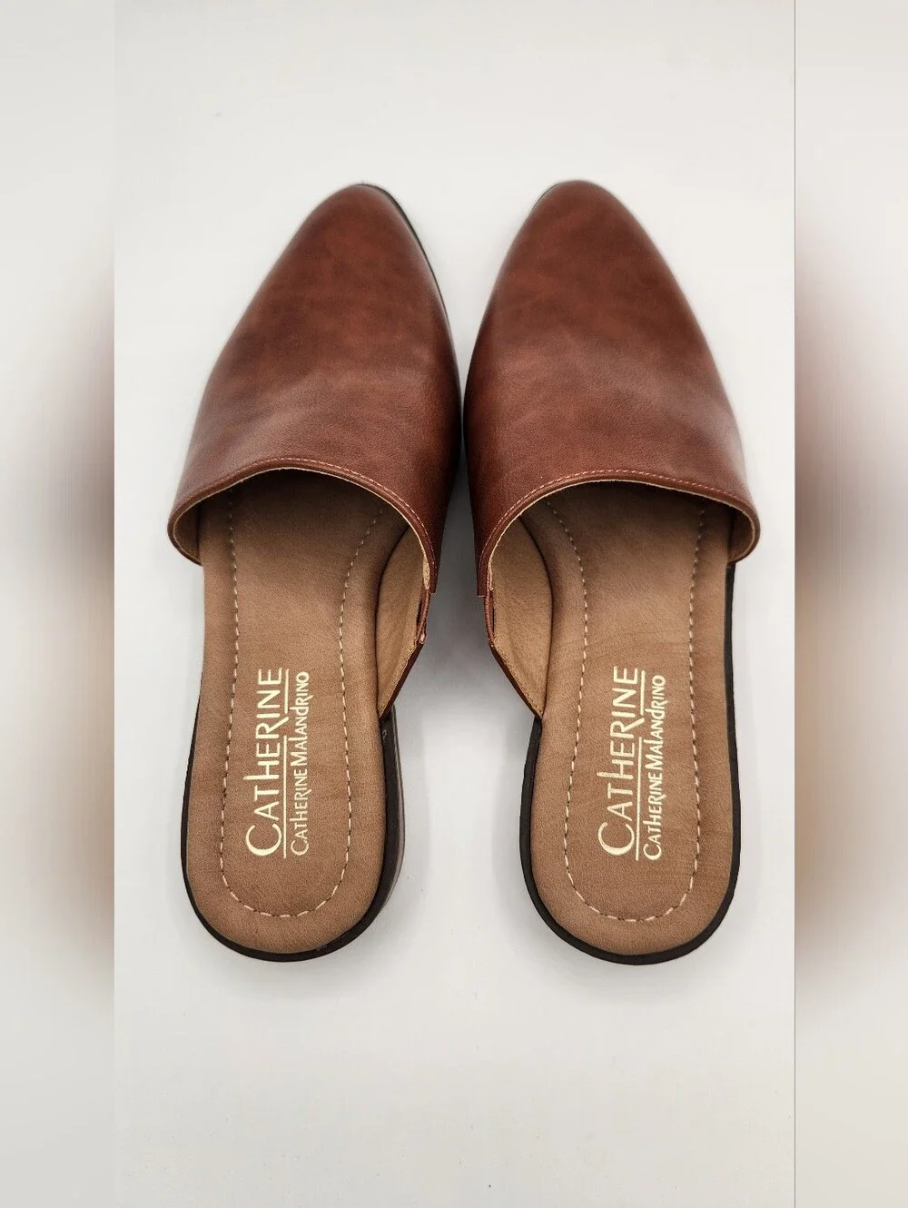 Catherine Malandrino ASOS Point Toe Asymmetric Mule Brown Size 7.5 - Picture 2 of 10